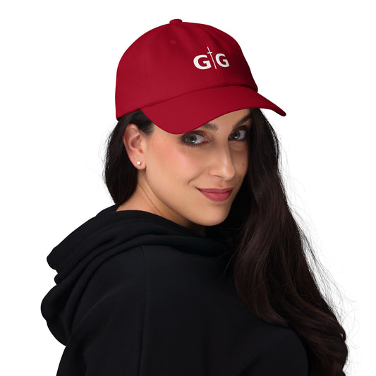 GG Hat – Cranberry Red (Low Profile Cap) (Simple, searchable, and smooth)